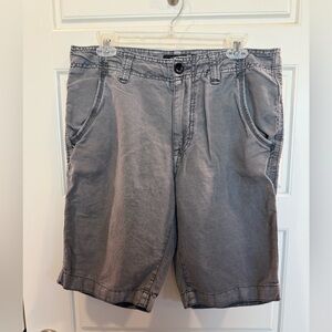 Union Men's Linen Blend Casual Shorts, Gray, Size 32
